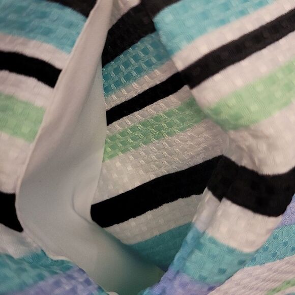 BRAND NEW DANNY AND NICOLE SPEARMINT MULTI STRIPE A-LINE DRESS - Picture 12 of 15